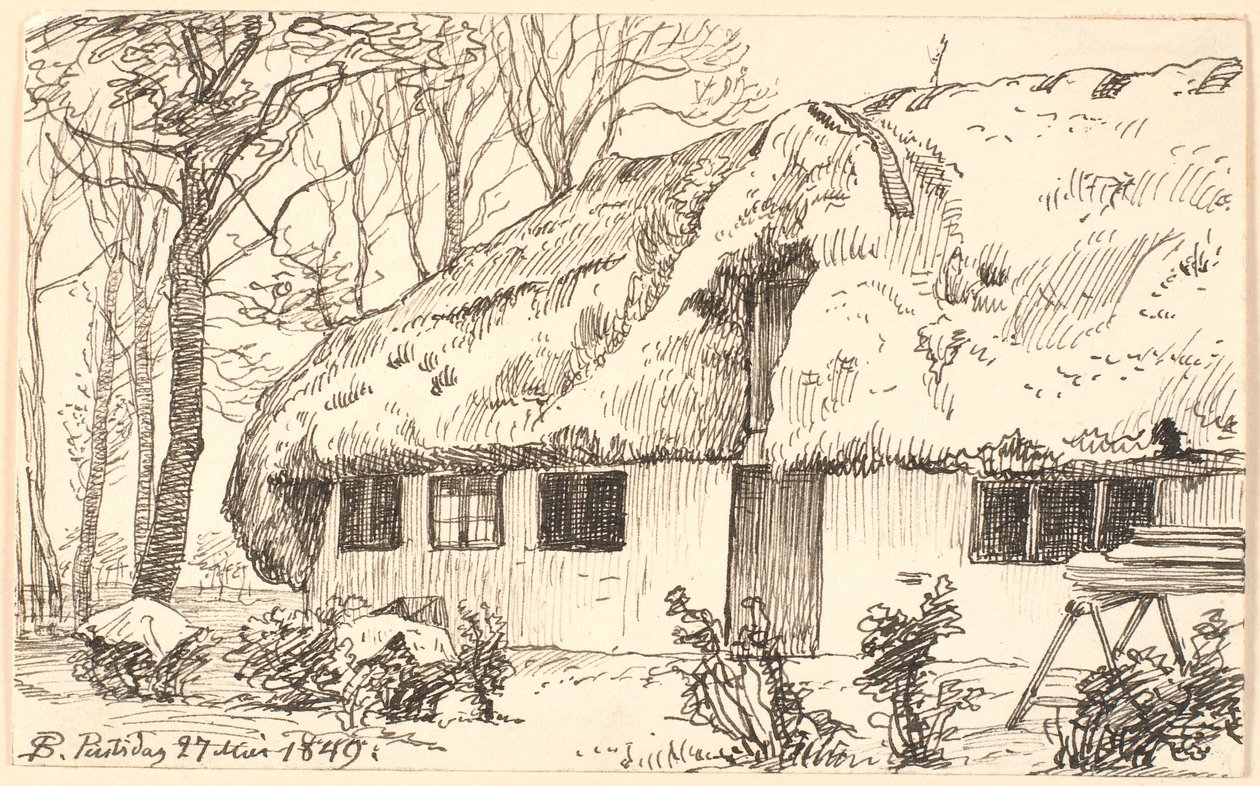 Casa de campo con techo de algas en Læsø de P.C. Skovgaard