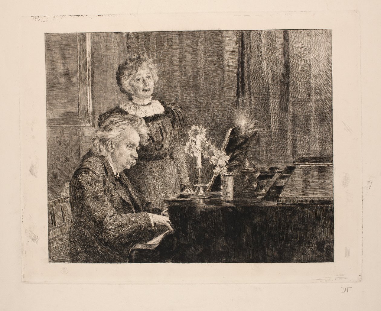 Edvard y Nina Grieg al piano de Peder Severin Krøyer