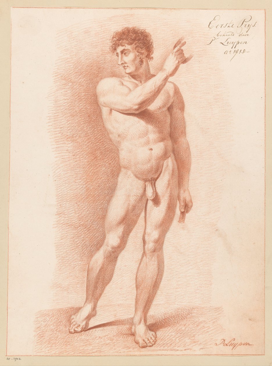 Desnudo masculino de pie, visto de frente (1er premio 1815) de P. Luypen