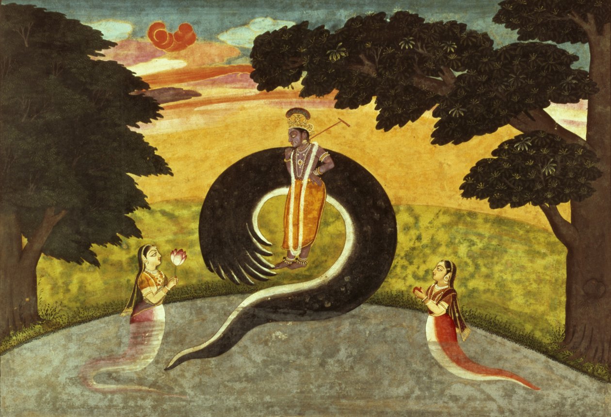 La sumisión de Kaliya, Basohli, Escuela Pahari, 1700-65 de Pahari School