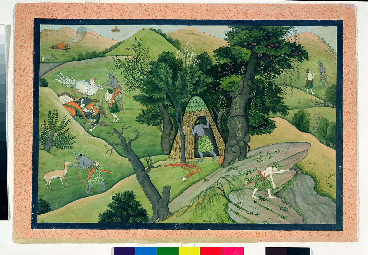 Rama y Lakshmana vagando en busca de Sita, del Ramayana, Kangra, Himachal Pradesh, 1780 de Pahari School