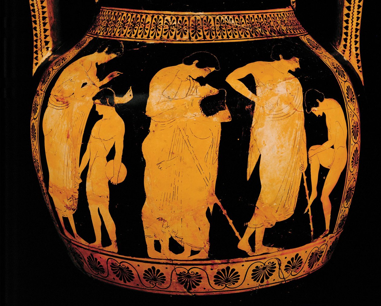 Encuentro de amantes. Ánfora de figuras rojas. 510-500 A.C. ... de Painter Dikaios