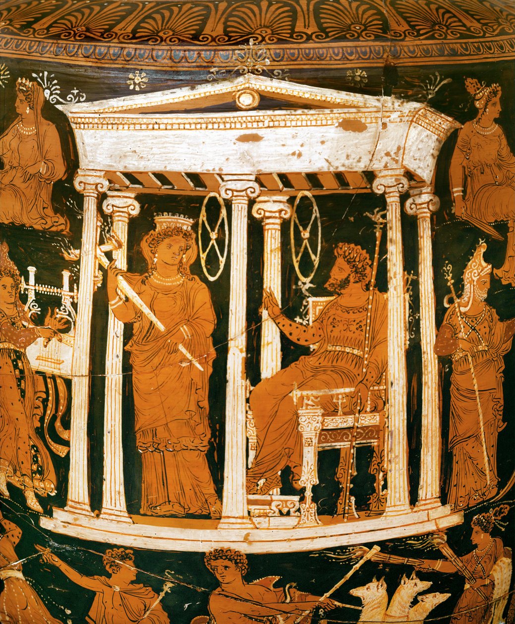 Hades y Perséfone en su palacio del inframundo (cerámica) de Painter Underworld