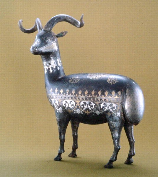 Cabra de damasquinado (zinc, cobre y plata) de Pakistani School