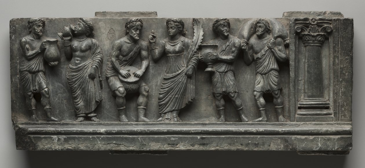 Relieve bacanal, Pakistán, Gandhara, área de Buner, período Kushan temprano (AD 1-320) (esquisto) de Pakistani School
