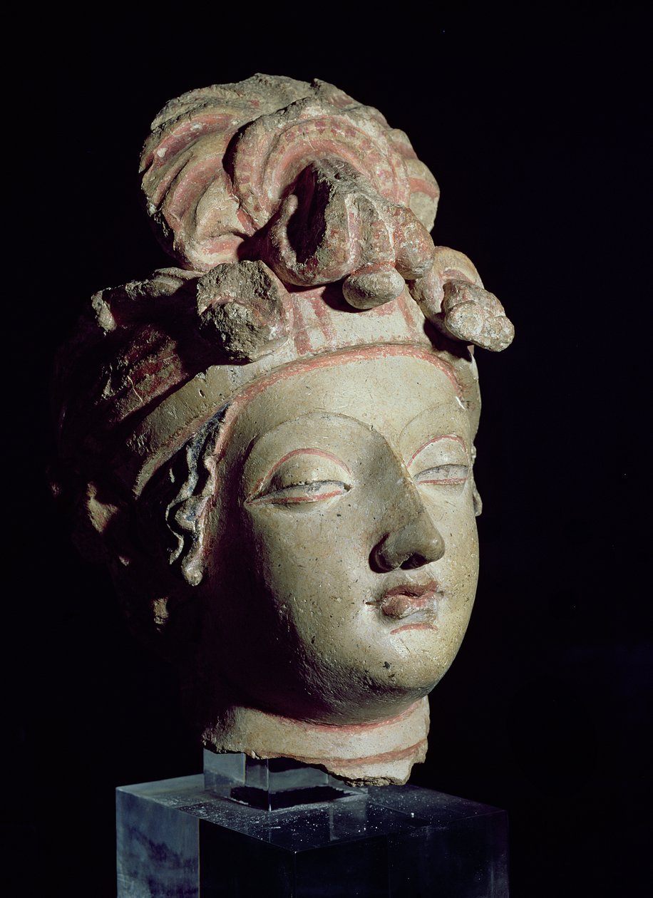Cabeza, de Gandhara, estilo greco-budista, siglo I-IV de Pakistani School
