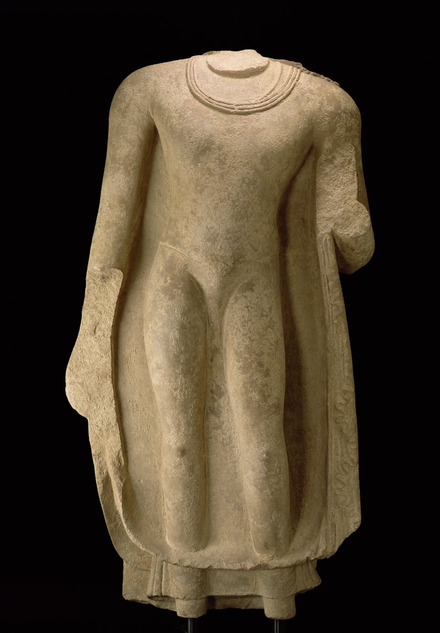 Figura de pie del Buda (sin cabeza), Gandhara de Pakistani School