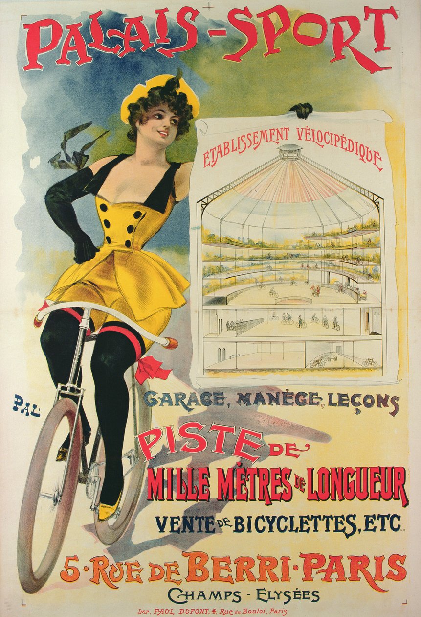Póster publicitario del Palais-Sport en París, c.1895 de Pal