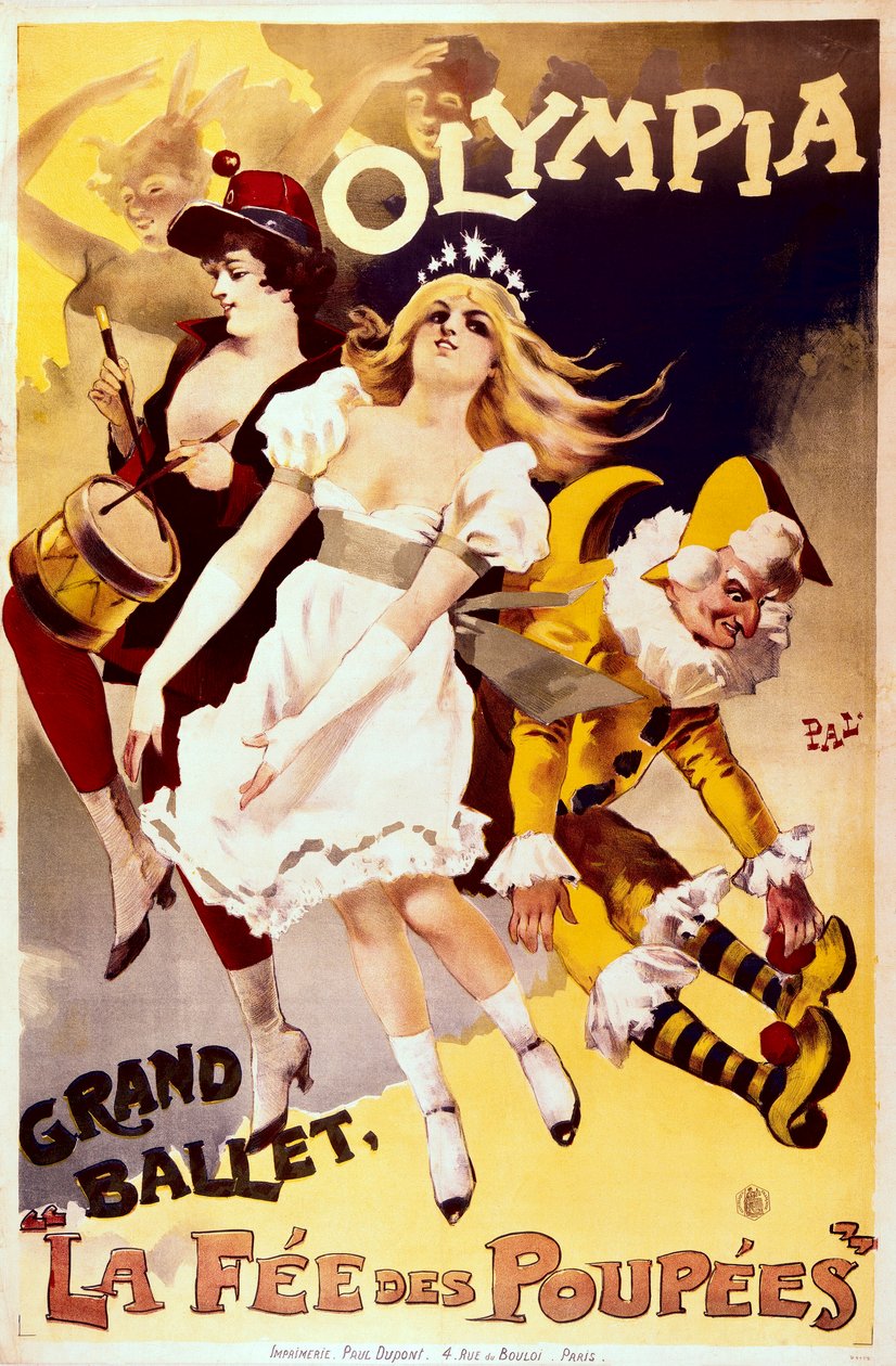 La Fée des Poupées, cartel publicitario del gran ballet del teatro Olympia (litografía en color) de Pal (1855 1942)