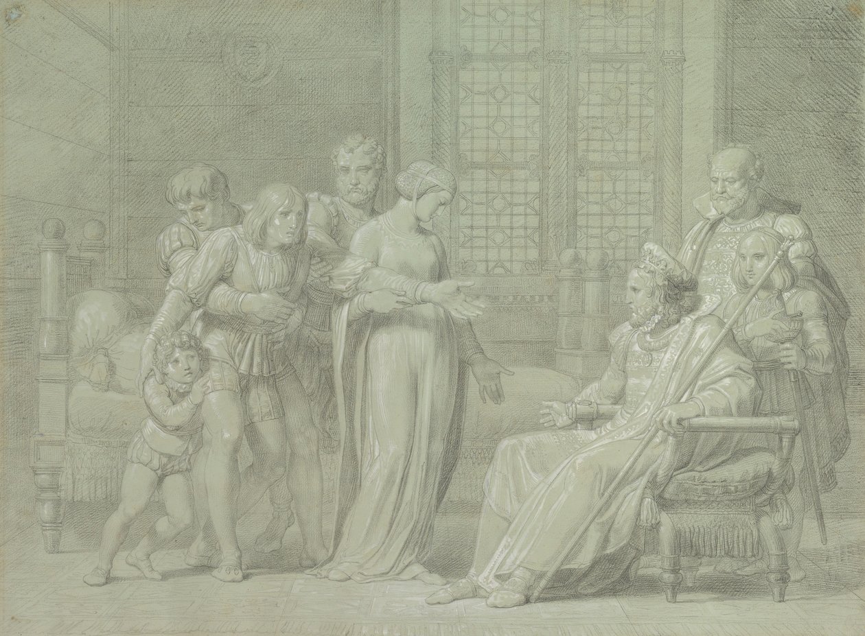El rey Carlos VIII de Francia con el moribundo Gian Galeazzo Sforza en Pavía de Palagi Filippo Pelagio