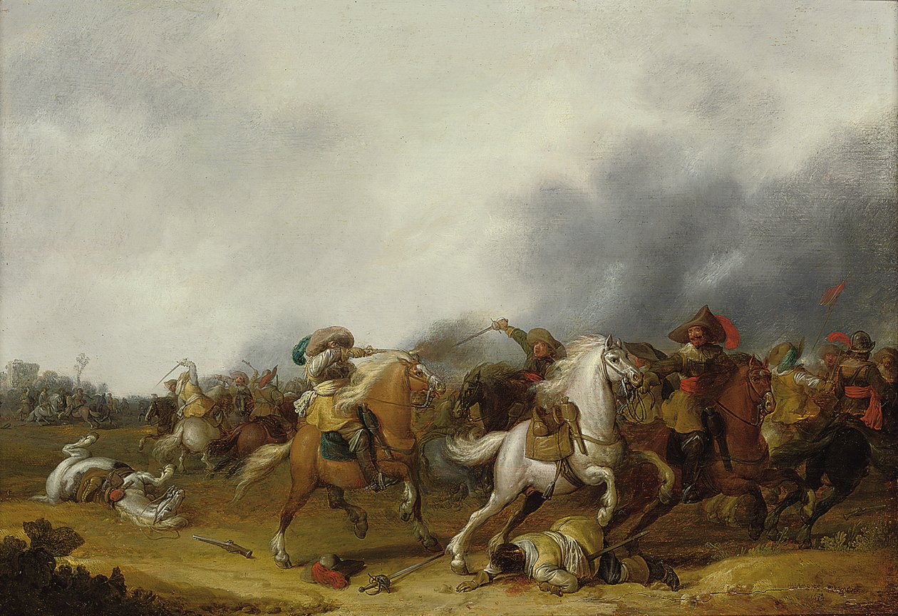 Una escaramuza de caballería, 1634 de Palamedes Palamedesz