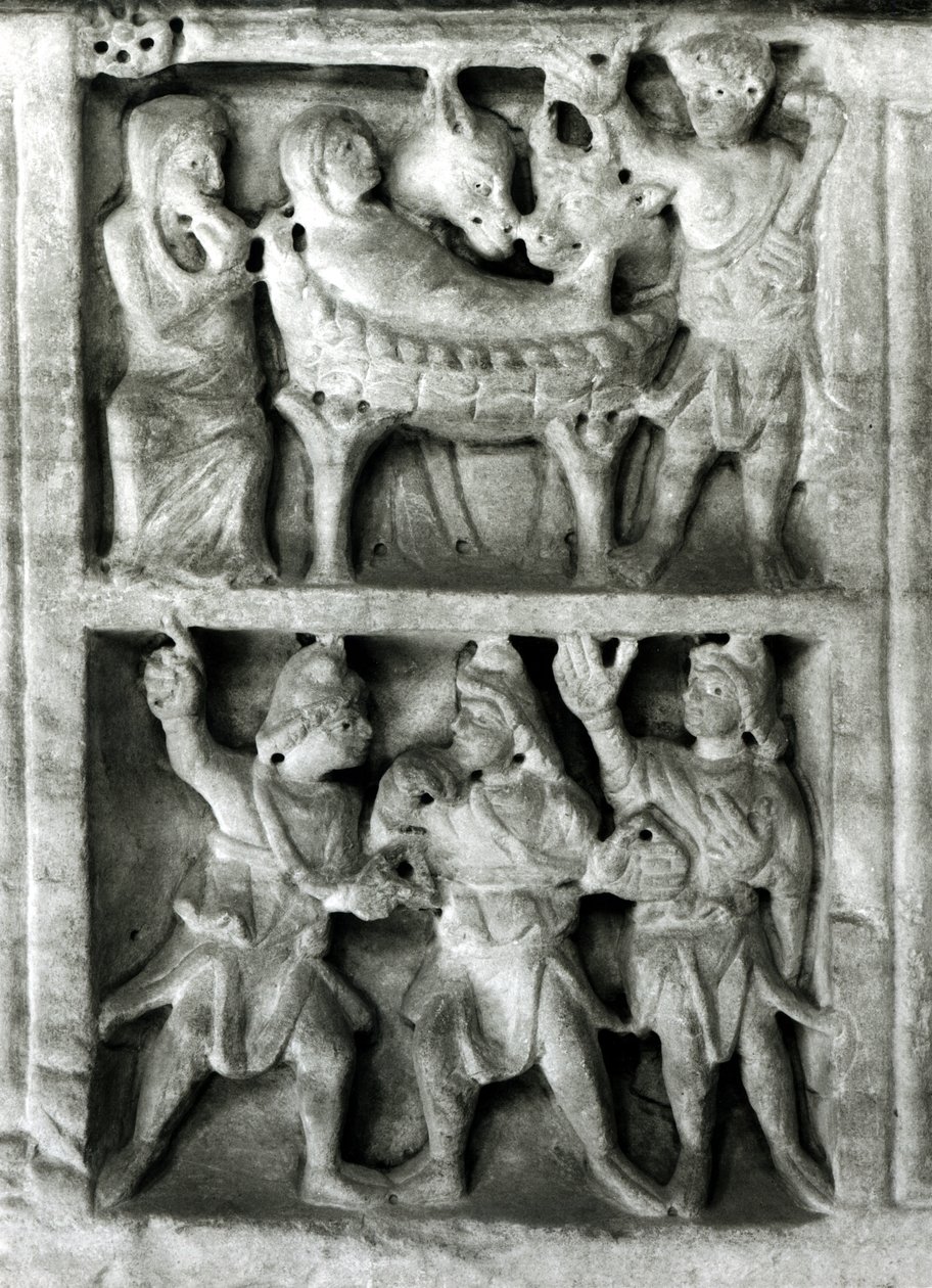 Detalle de un relieve del sarcófago de la Natividad de Paleo Christian