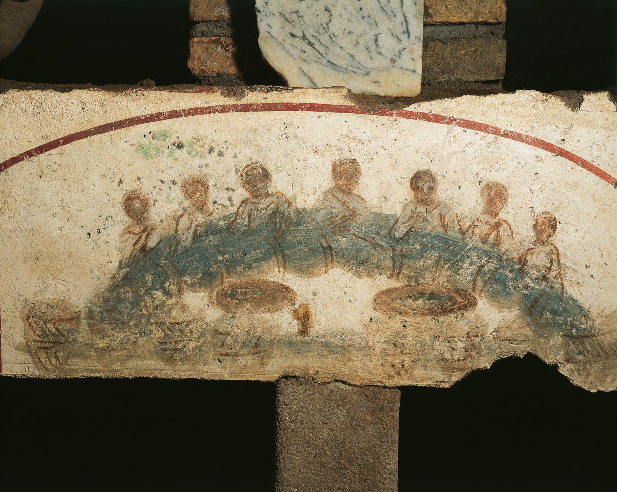 Banquete eucarístico, Cubícula de los Sacramentos de Paleo Christian