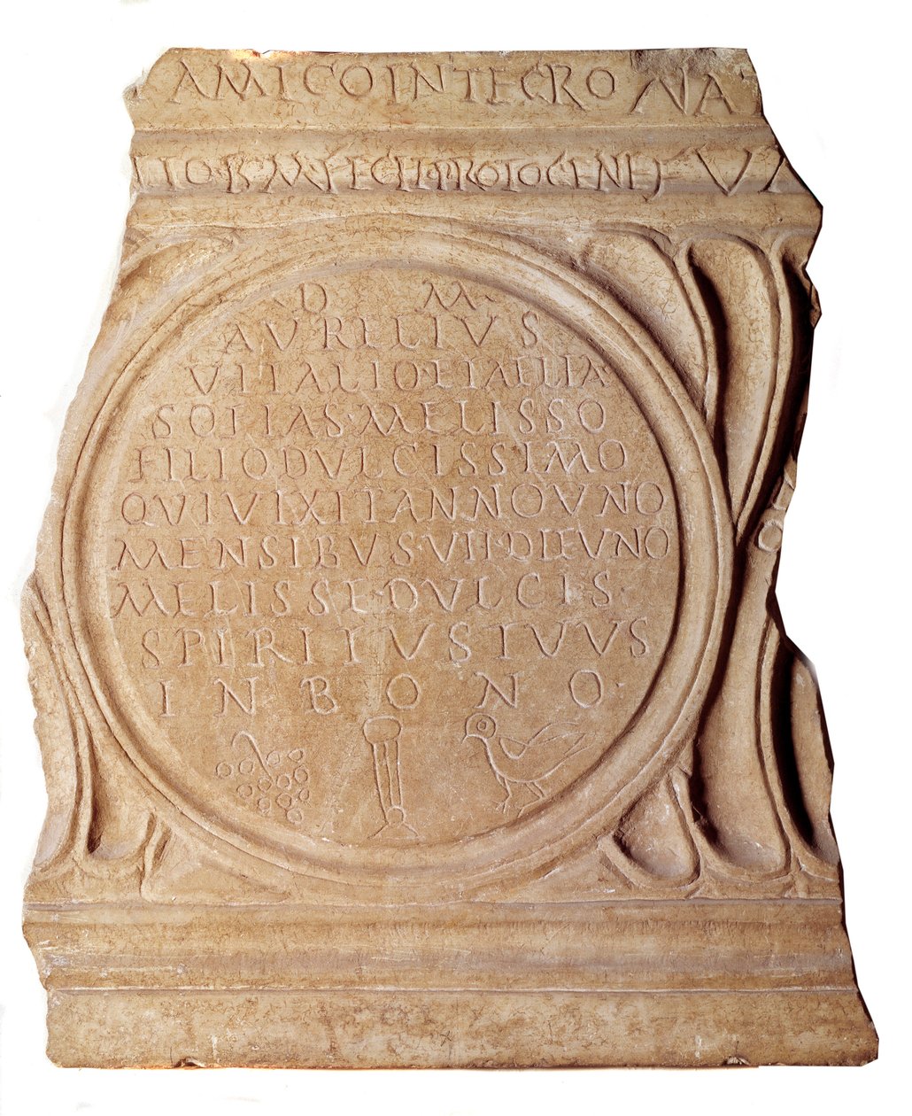 Arte paleocristiano: Epitafio cristiano de Melissus. De Roma, París, Museo del Louvre de Paleo Christian Paleo Christian