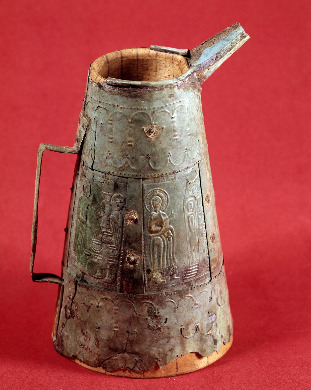 Antigüedad cristiana: vaso litúrgico decorado con escenas de la vida de Cristo. Siglo III d.C. Saint Germain, Museo de Antigüedades de Paleo Christian