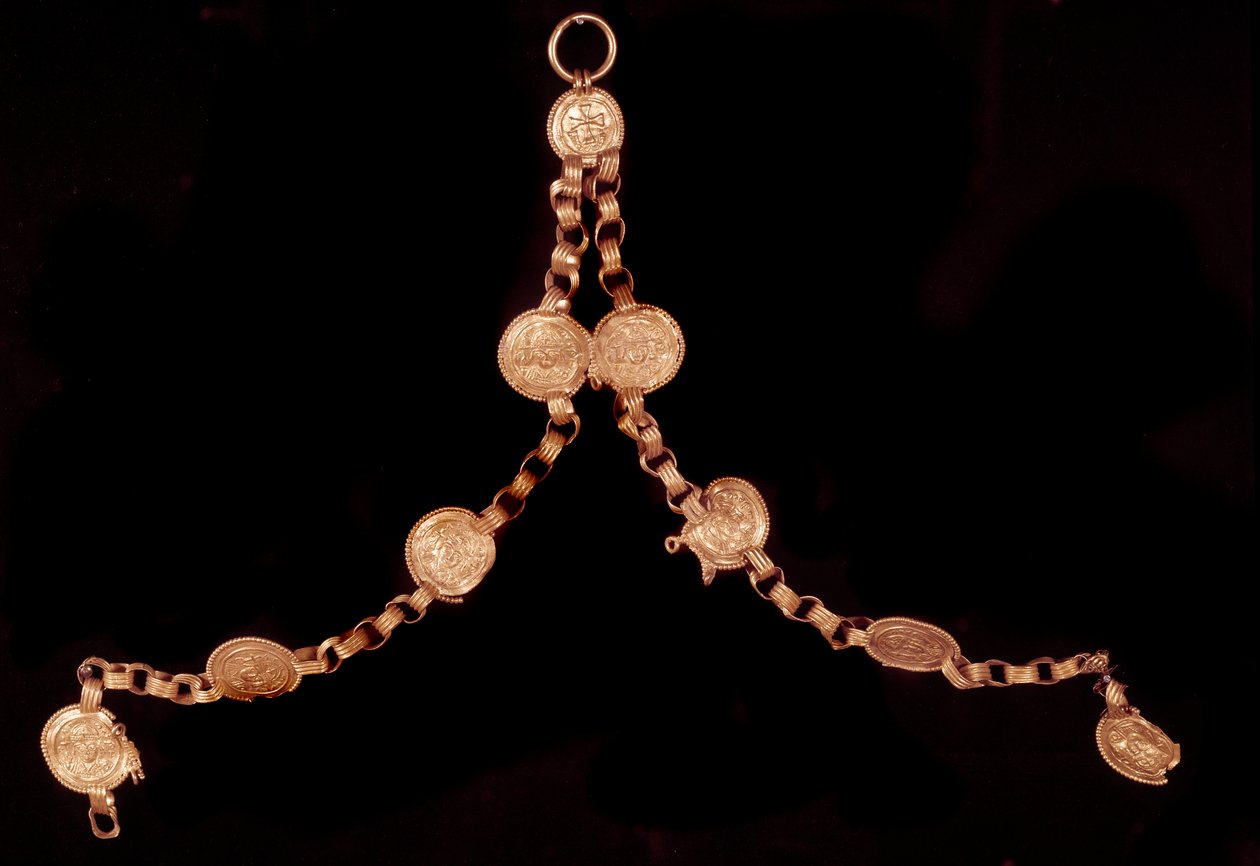 Arte paleocristiano: collar de oro. De Irán. París, Museo del Louvre de Paleo Christian Paleo Christian