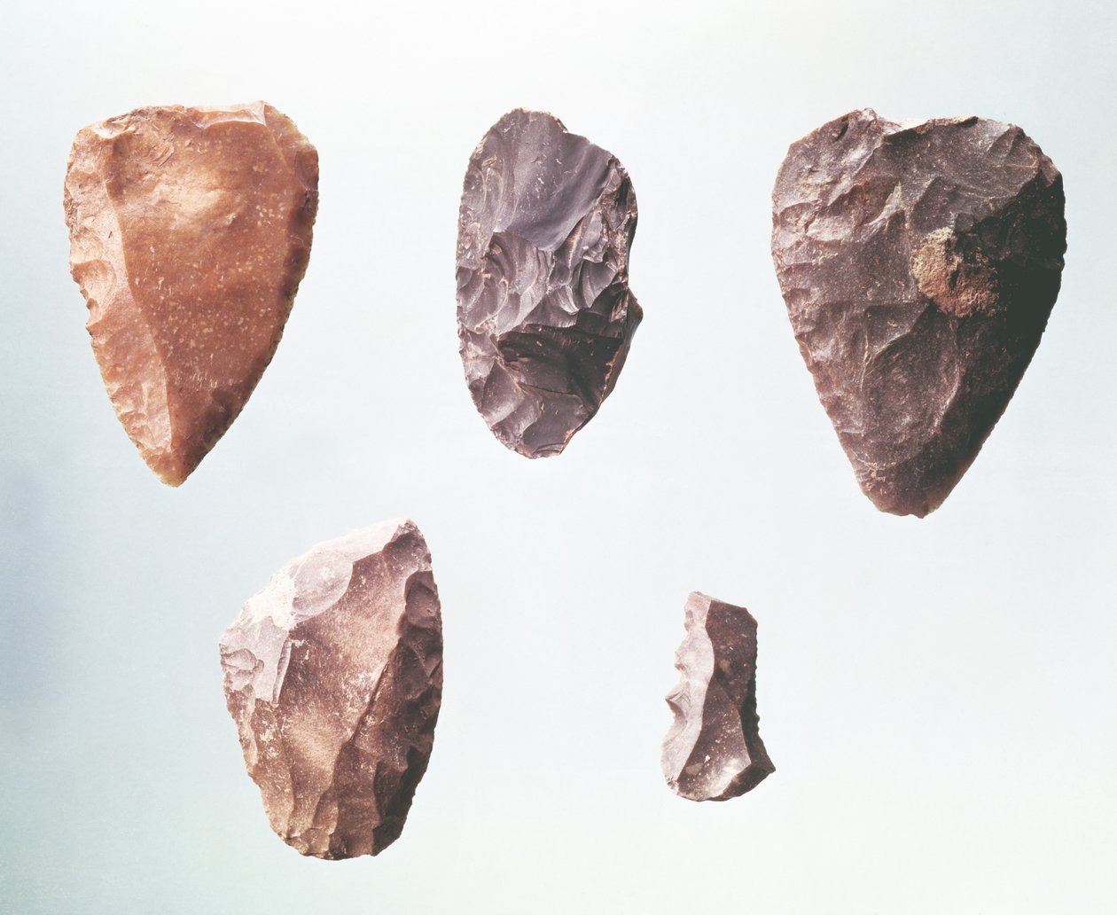 Herramientas de piedra prehistóricas, de la Cueva de Placard, 80000-35000 a.C. de Paleolithic