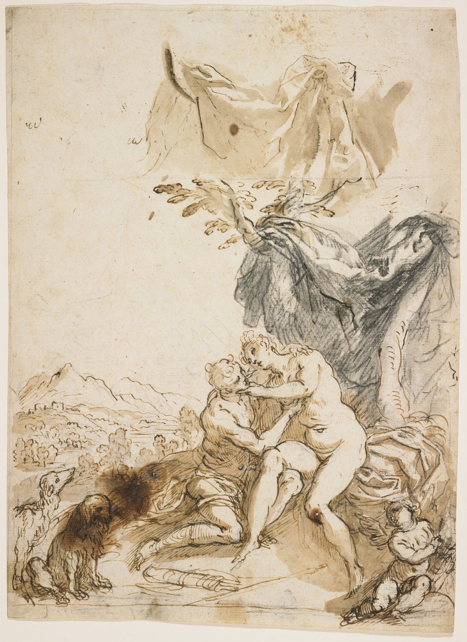 Venus y Adonis de Palma Il Giovane