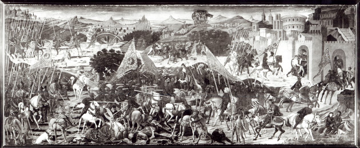 Romanos y Galos luchando o La Batalla frente a las puertas de Roma de Paolo Uccello