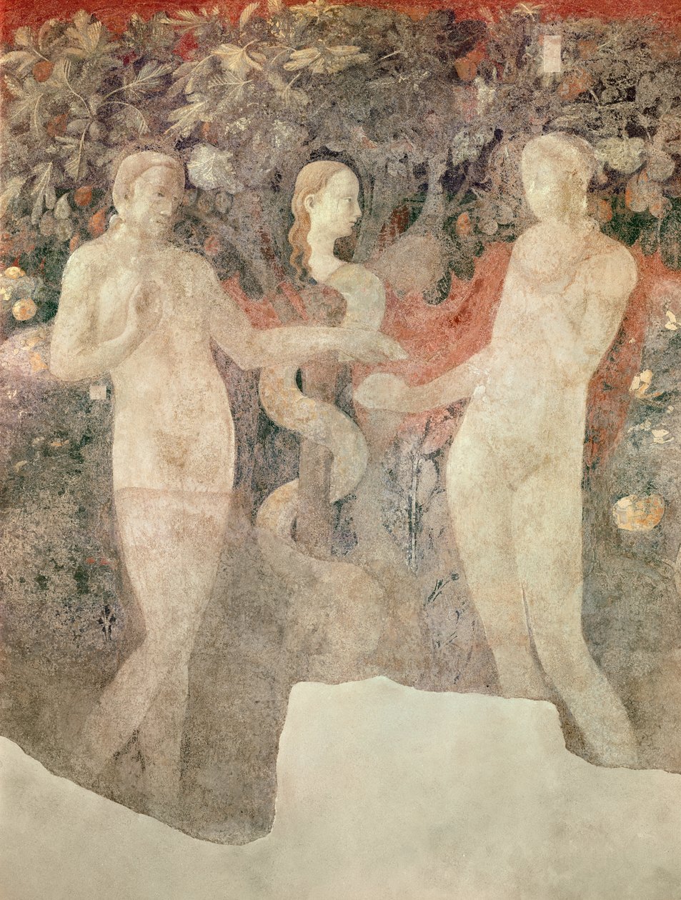 La creación de Eva y el pecado original (detalle), 1430 de Paolo Uccello