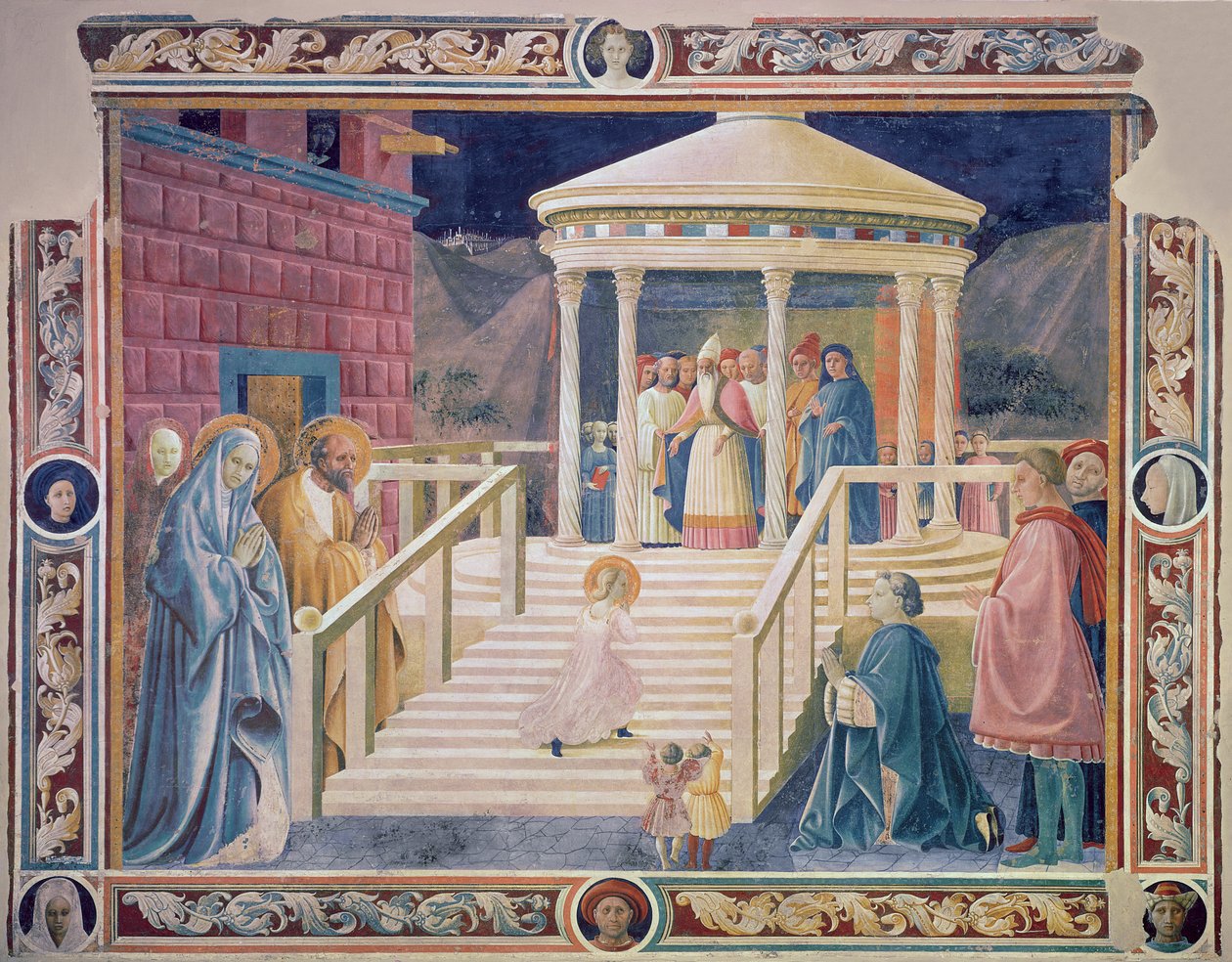 La presentación de la Virgen María en el Templo, 1433-34 de Paolo Uccello