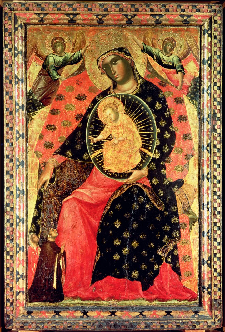 Madonna y Niño entronizados con dos personas devotas de Paolo Veneziano