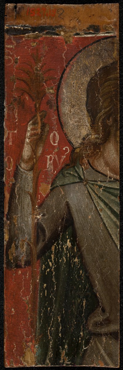 San Juan Bautista (reverso del panel), mediados de 1300 de Paolo Veneziano