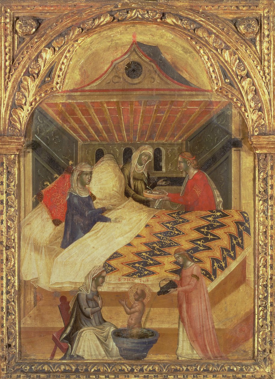 El nacimiento de San Nicolás, c.1345 de Paolo Veneziano