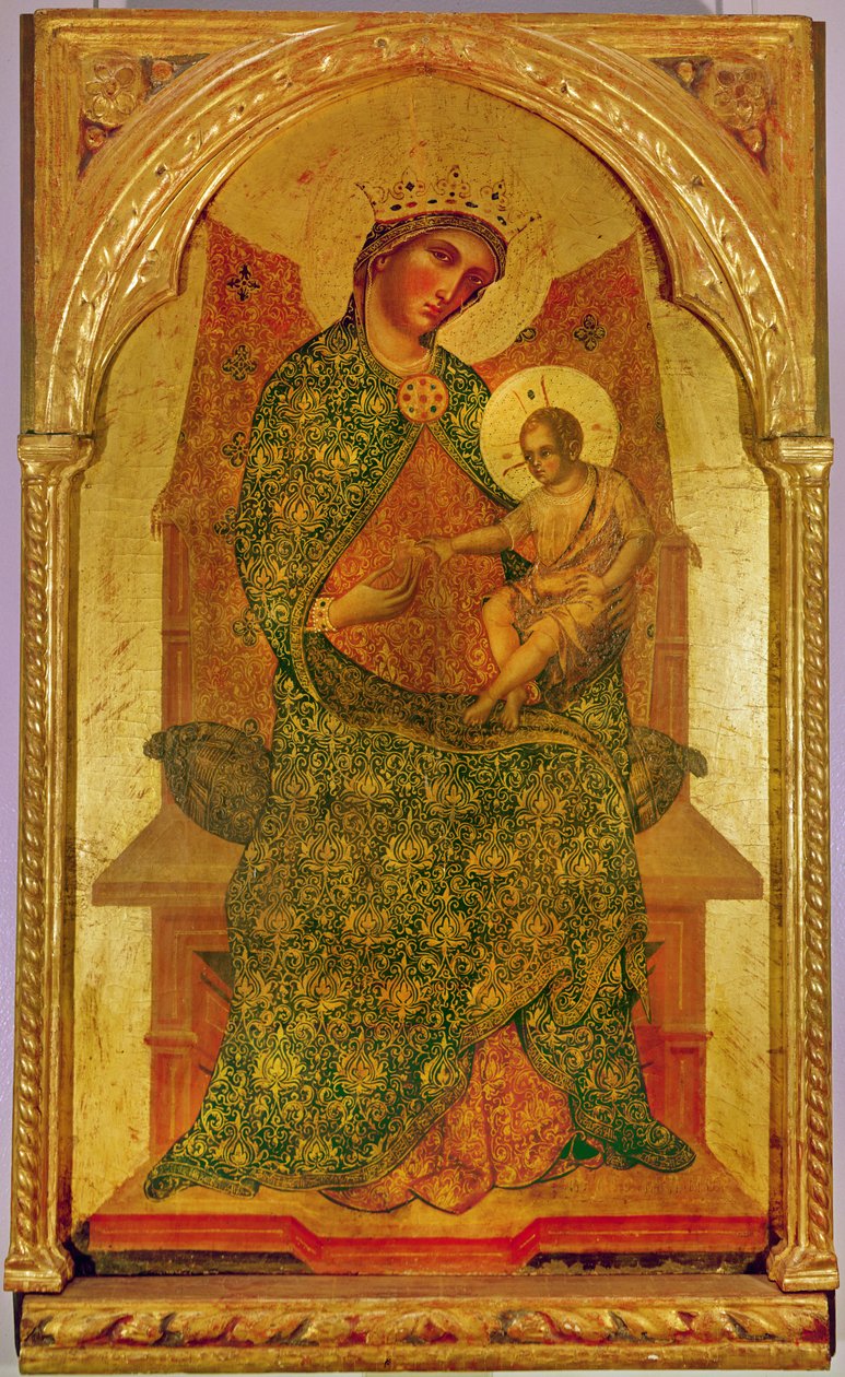 Virgen y Niño en el panel central de un Políptico, 1354 de Paolo Veneziano