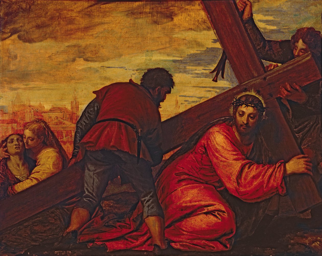 Cristo hundiéndose bajo el peso de la cruz de Paolo Veronese