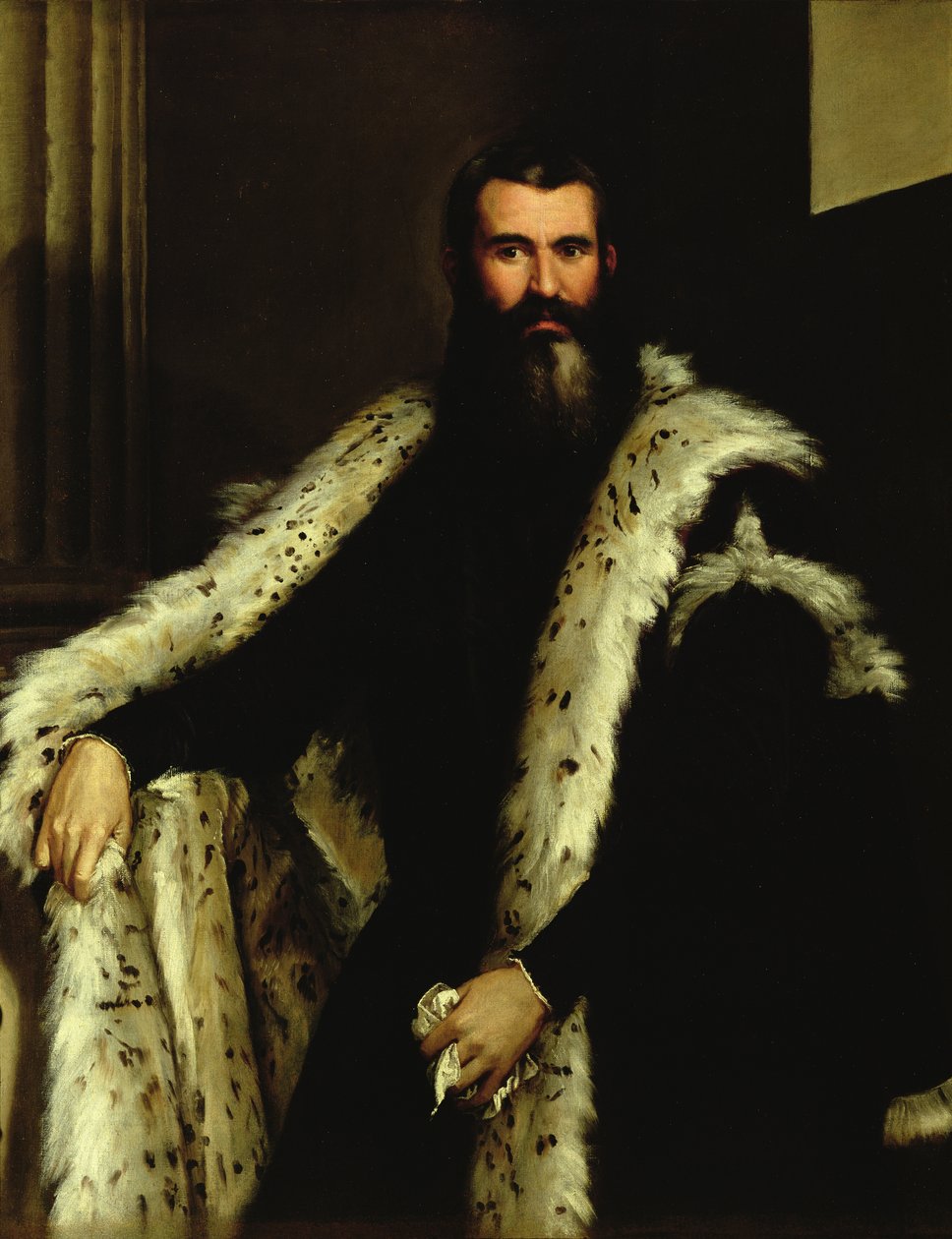 Retrato de un hombre con abrigo de piel, c.1566 de Paolo Veronese