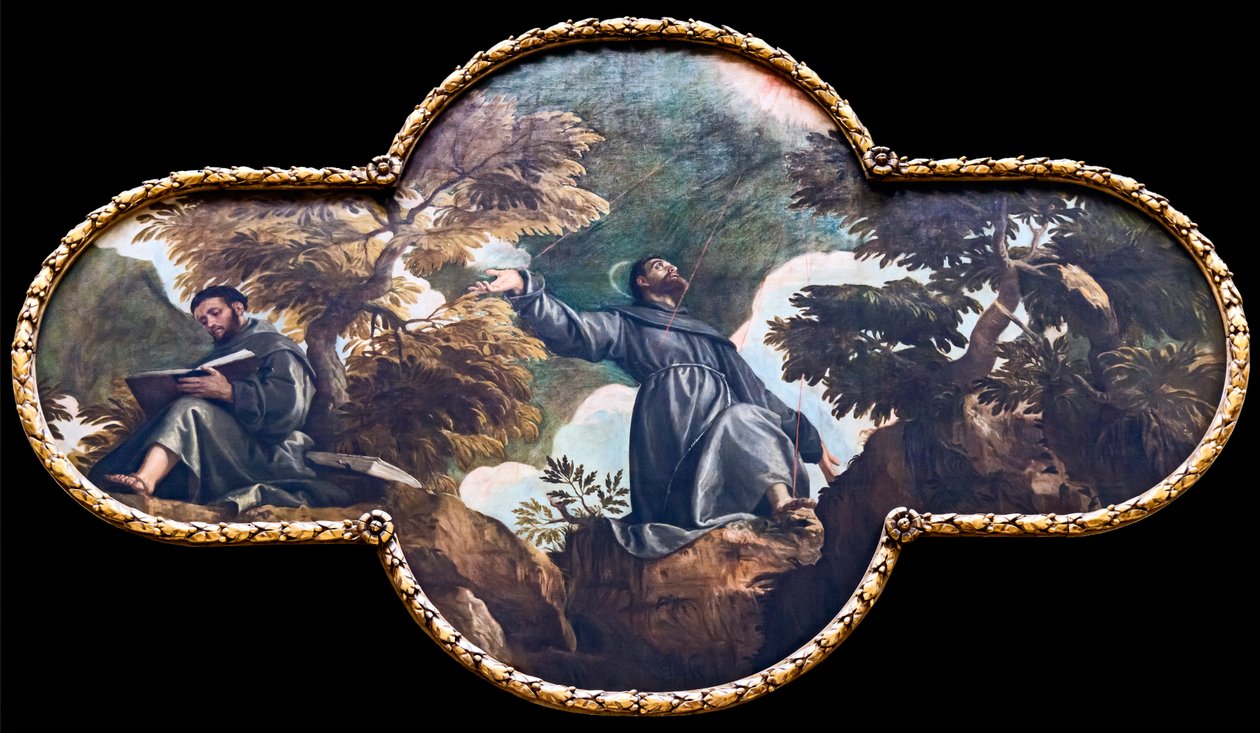 San Francisco recibiendo los estigmas de Paolo Veronese