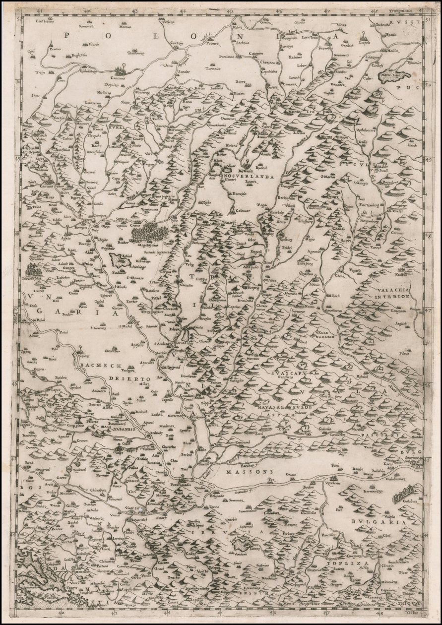 Mapa de 1513 centrado en Transilvania por Paolo Forlani de Paolo Forlani