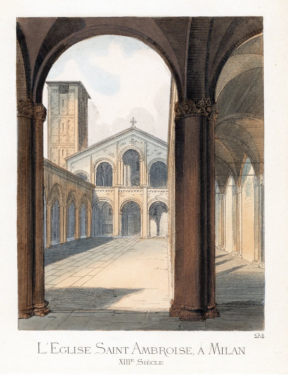 La cour de la basilica Saint Ambroise en Milán (Italia) - Patio de la Basílica de Sant