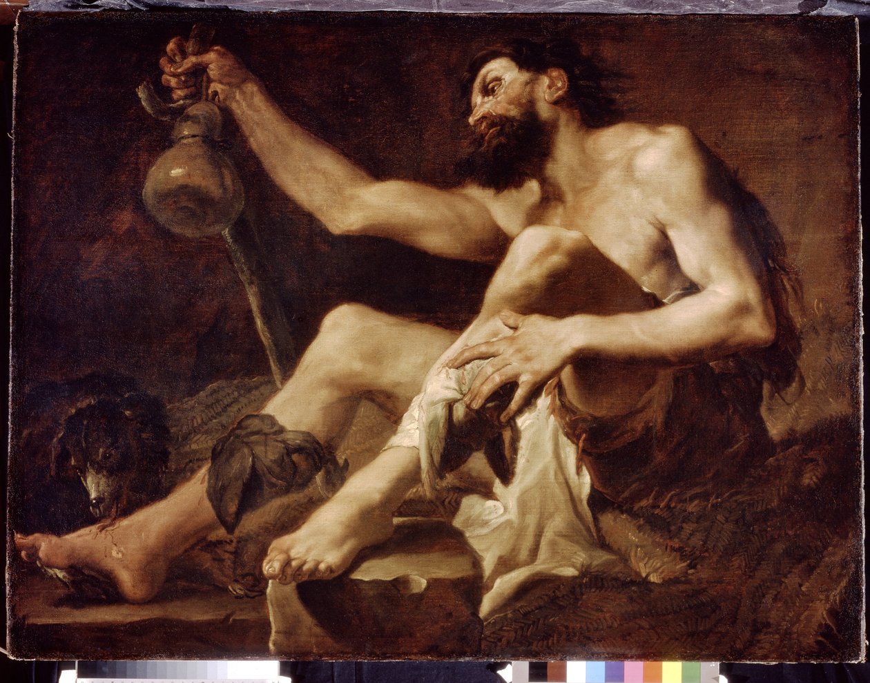 Lázaro como un miserable mendigo. (Lázaro como un pobre mendigo). Pintura de Paolo Pagani (1660-1716), óleo sobre lienzo de Paolo Pagani