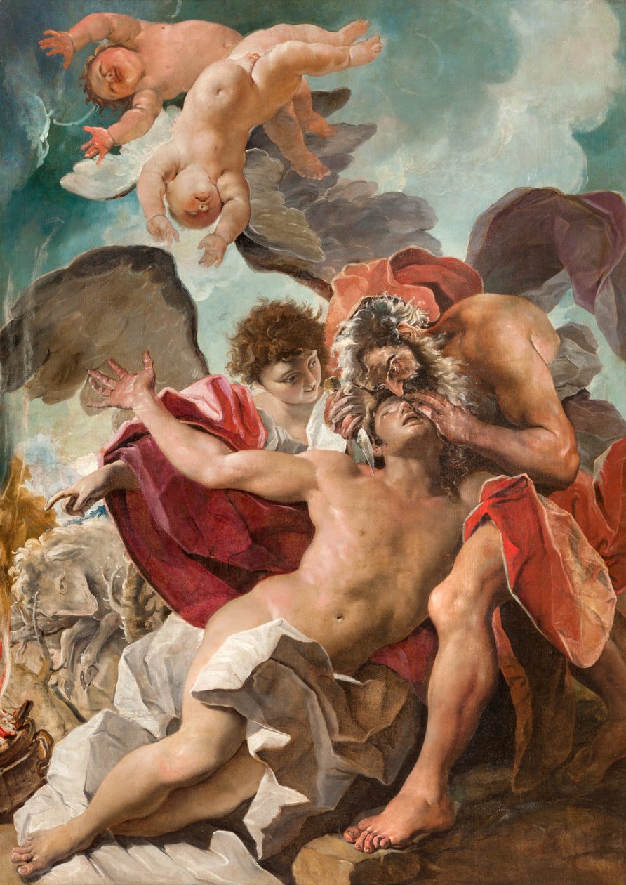 Sacrificio de Isaac (óleo sobre lienzo) de Paolo Pagani