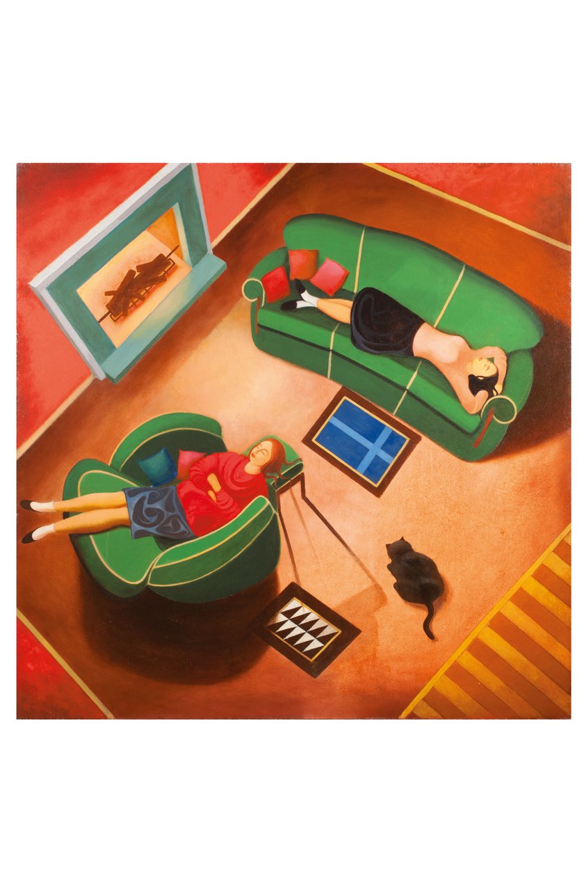 Laura y Donna, 2016 (óleo sobre panel de madera) de Paolo Perfranceschi