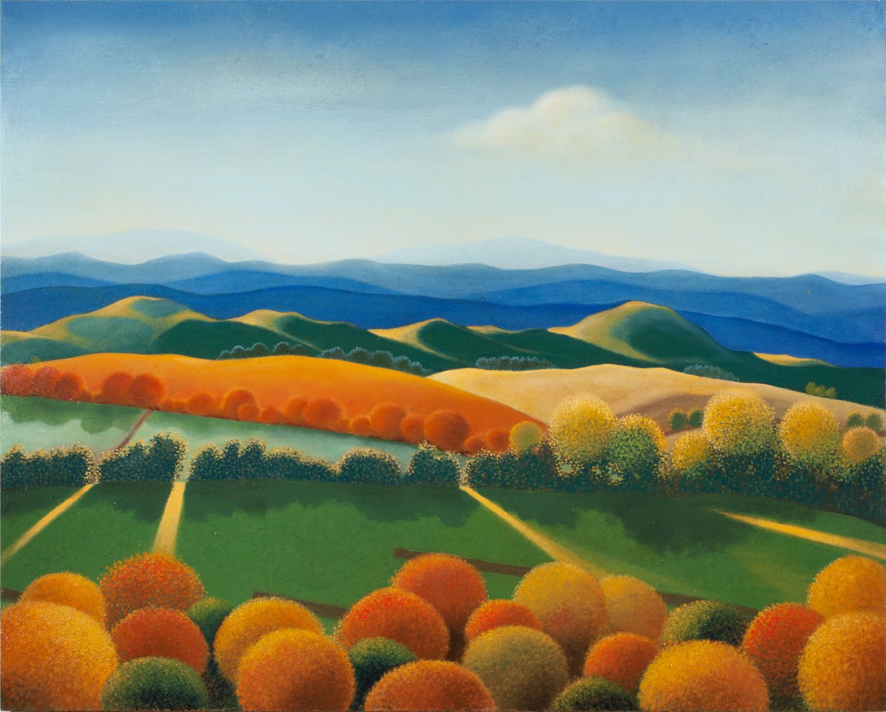 Paysage n°1, 2015 (óleo sobre panel de madera) de Paolo Perfranceschi