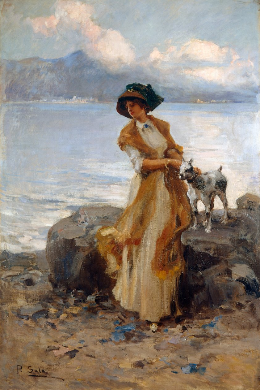 Armonía en el lago Mergozzo, de Paolo Sala (1859-1924), óleo sobre lienzo de Paolo Sala