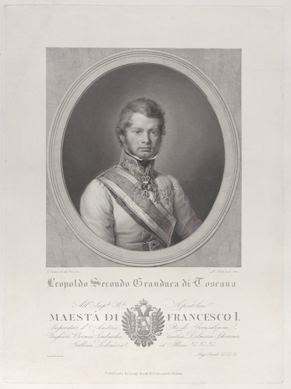 Retrato ovalado de Leopoldo II, Gran Duque de Toscana, 1833 de Paolo Toschi