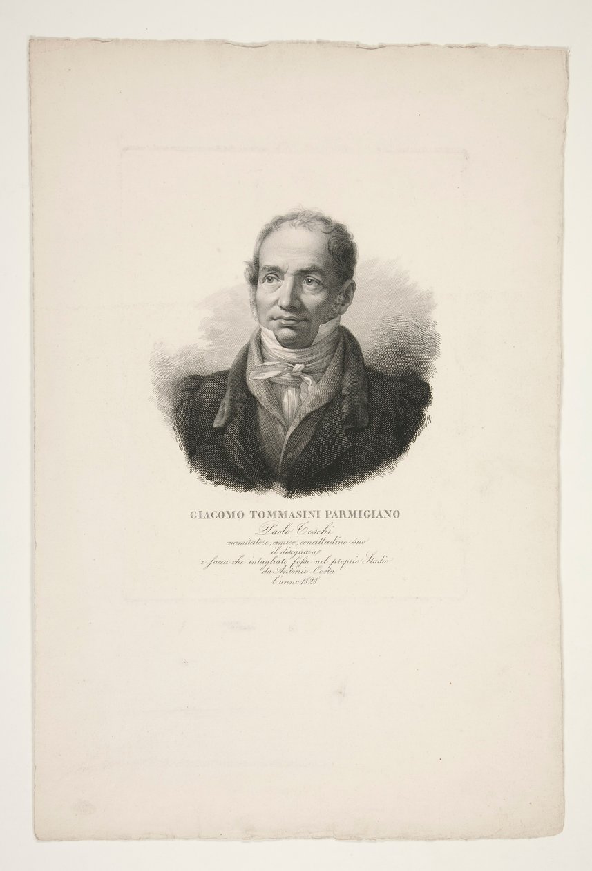 Retrato de Giacomo Tommasini parmesano de Paolo Toschi
