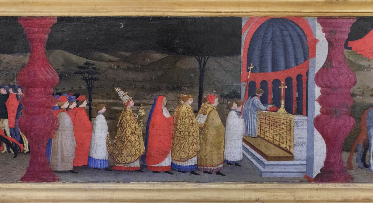 Predela profanación de la hostia, detalle de Paolo Uccello
