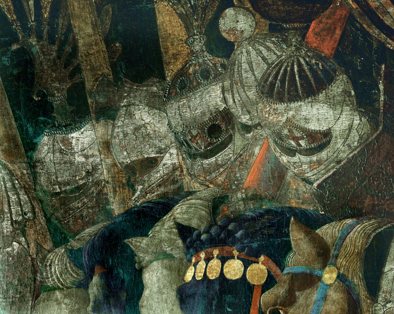 La batalla de San Romano entre Florencia y Siena en 1432 ... de Paolo Uccello