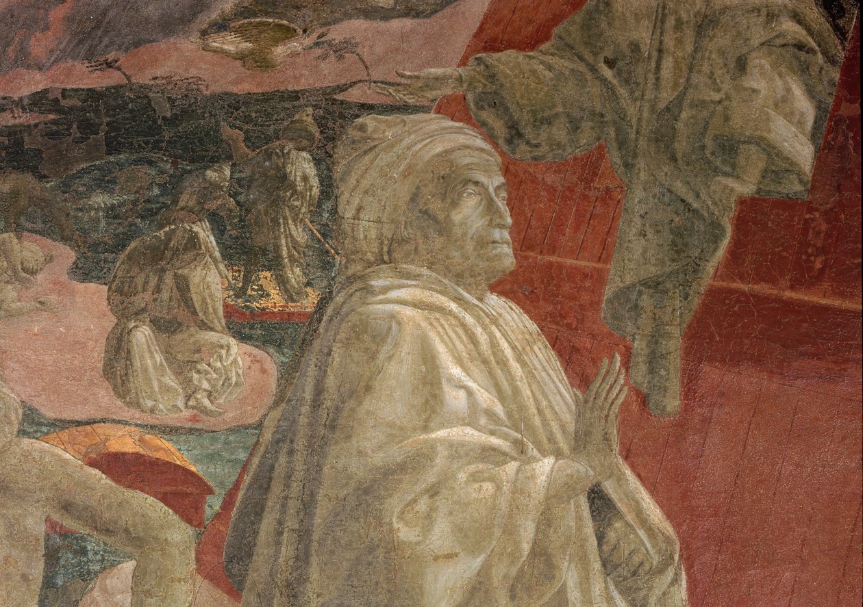 El Diluvio y la Subsistencia de las Aguas y el Sacrificio y la Embriaguez de Noé (detalle) de Paolo Uccello