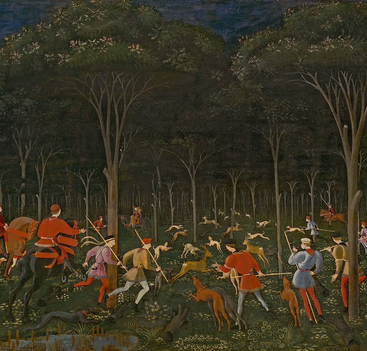 La Caza en el Bosque, c.1465-70 (detalle) de Paolo Uccello