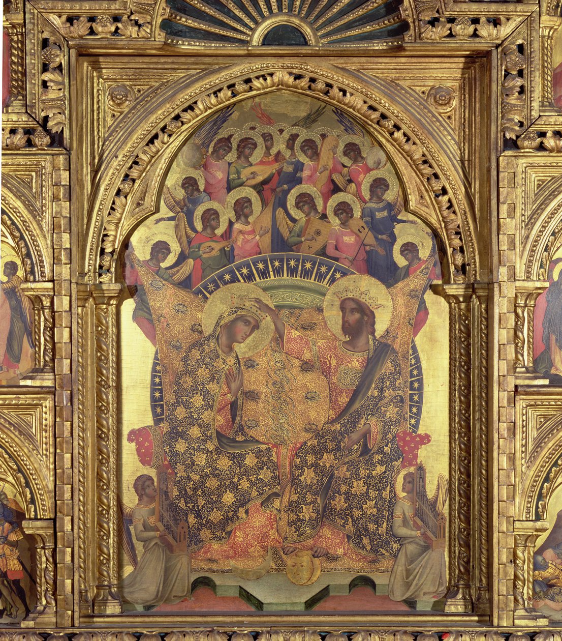 Coronación de la Virgen (detalle del políptico) de Paolo Veneziano