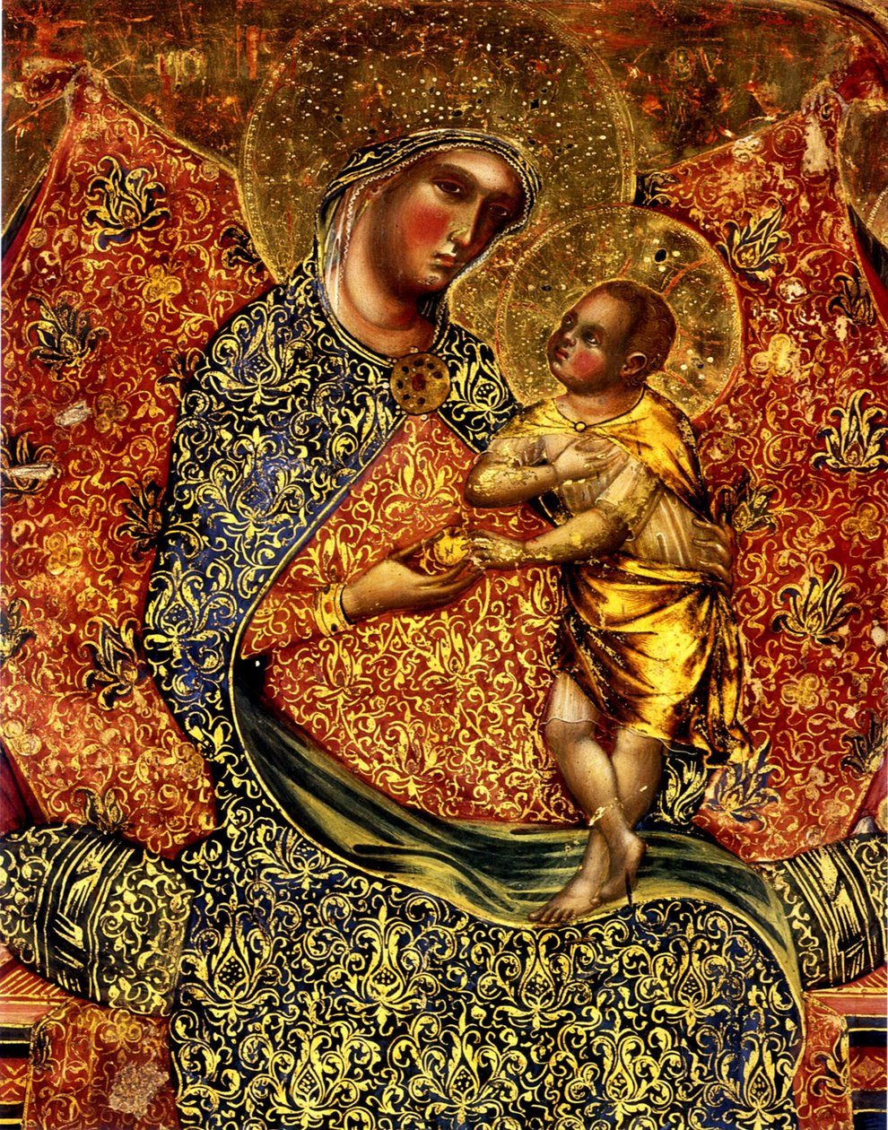 Madonna y el Niño entronizados con dos ángeles de Paolo Veneziano