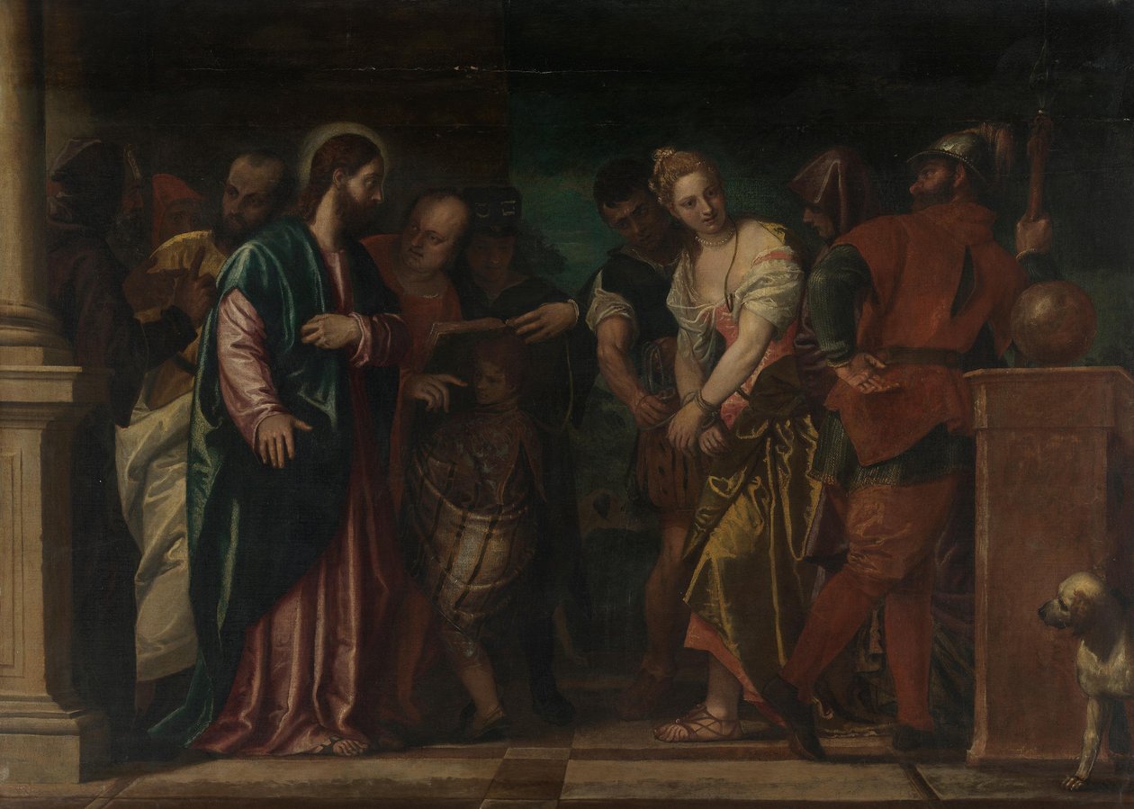Cristo y la adúltera de Paolo Veronese