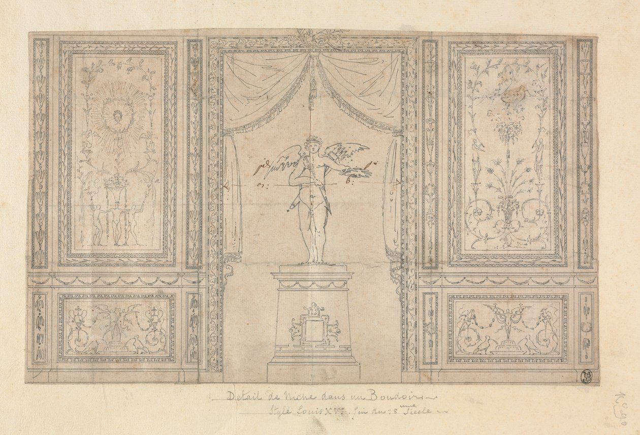 Statue of Cupid in a Wall Niche de Paolo Vincenzo Bonomini