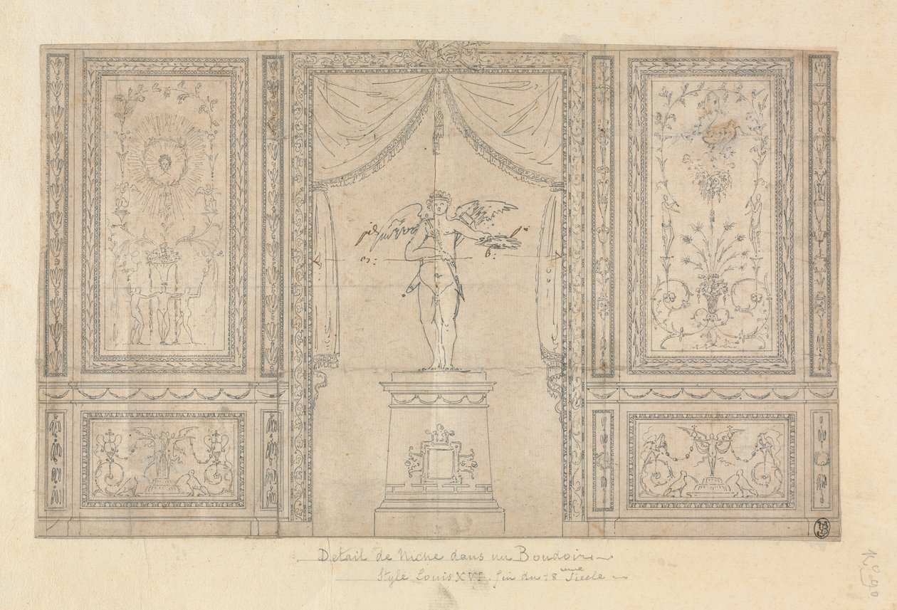 Estatua de Cupido en un Nicho de Pared de Paolo Vincenzo Bonomini